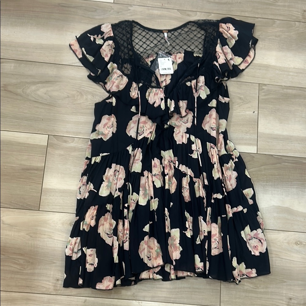 Free People Pink Ruffled Tiered Sundress